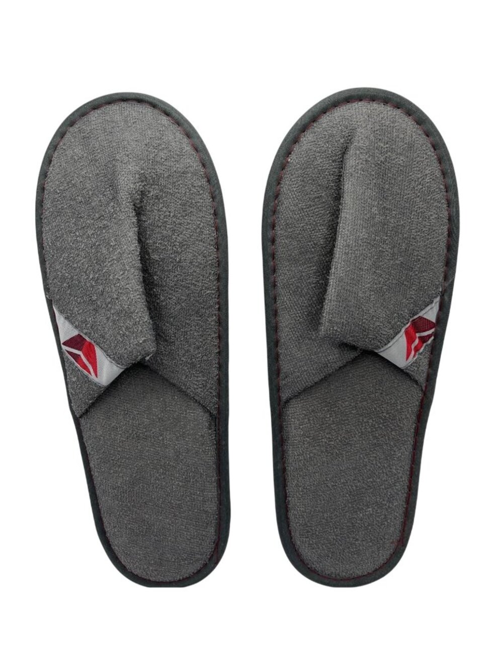 Gray Delta Airlines Closed-Toe Slippers With Non-Slip White Sole 13o